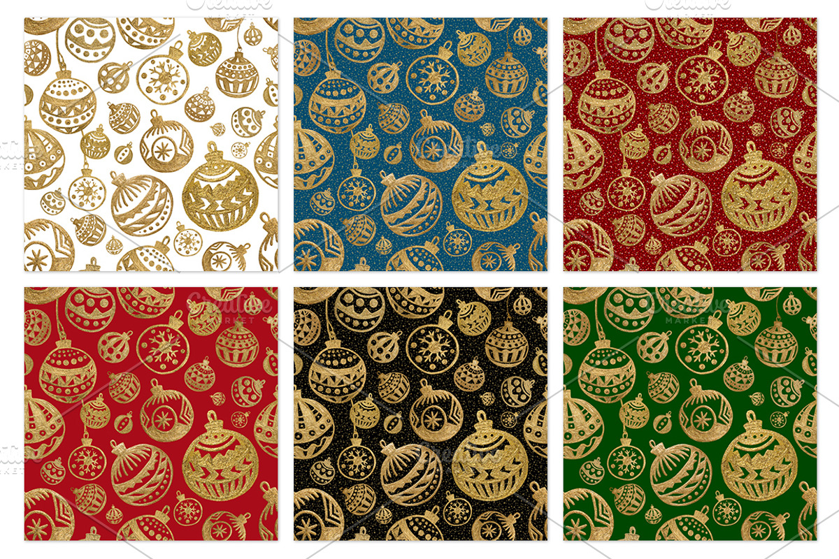 GOLD Christmas balls, a Pattern Graphic by xgart (Photo 3 of 5)