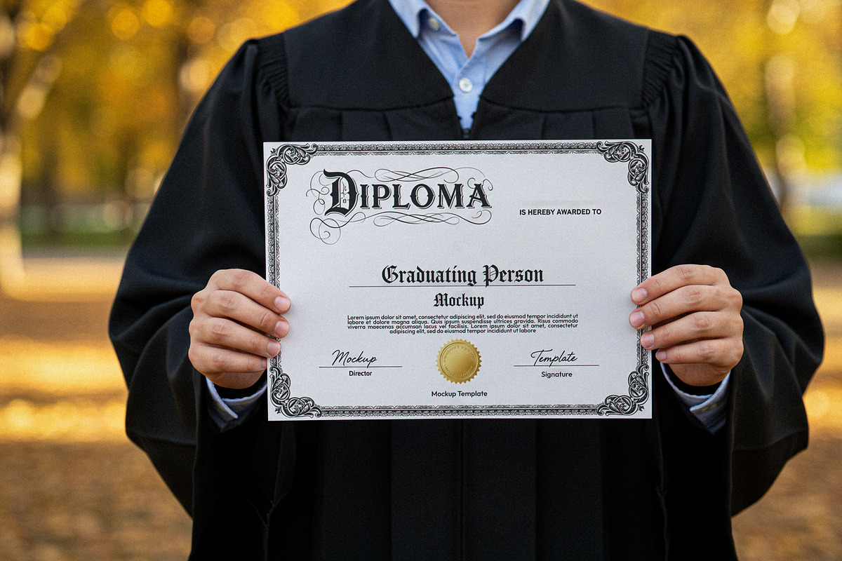 Graduation Certificate Mockup, a Product Mockup by Designer Dude