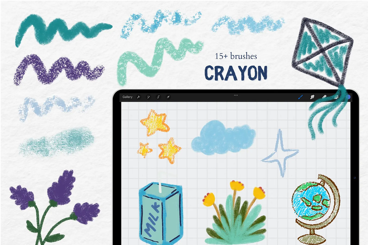 90+ ULTIMATE PROCREATE BRUSHES, a Brush Add-On by BeeRubby (Photo 5 of 9)