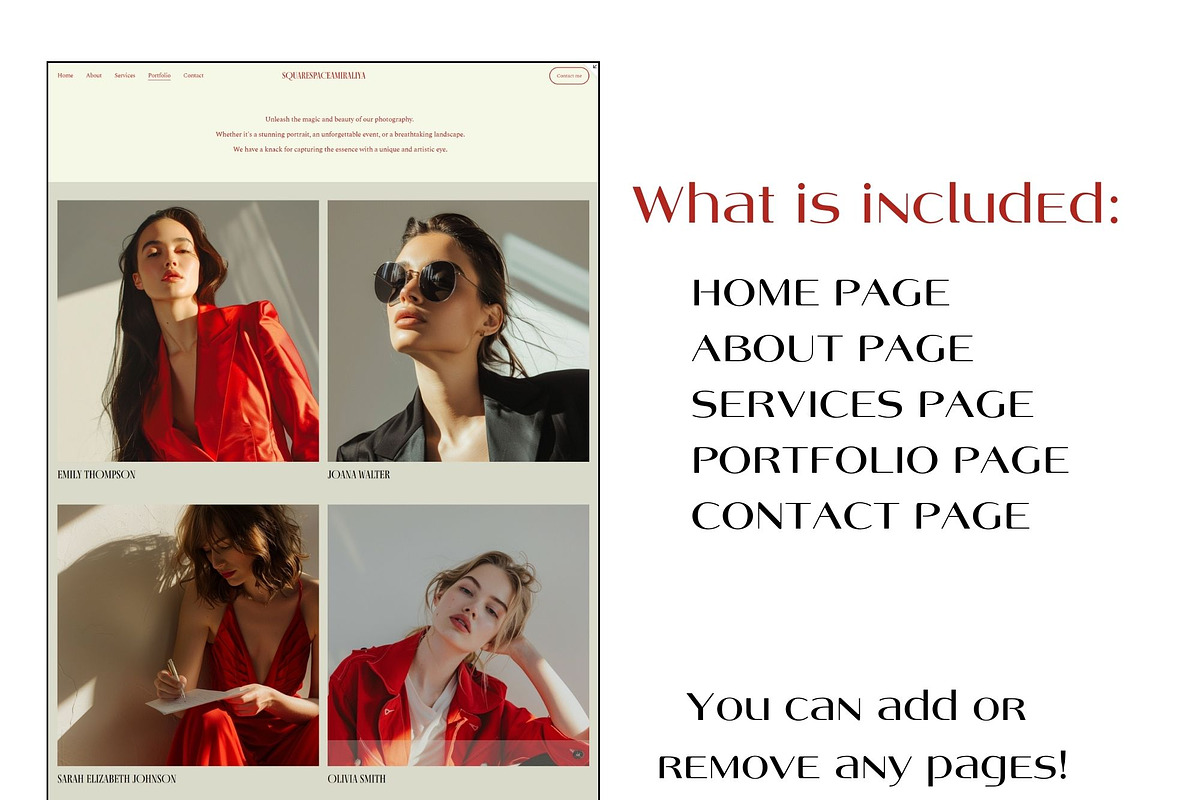Squarespace Website Template Red preview 7