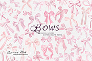 Bows Watercolor Clipart Collection, a Decorative Illustration by Leonaa art (Thumbnail 1 of 9)