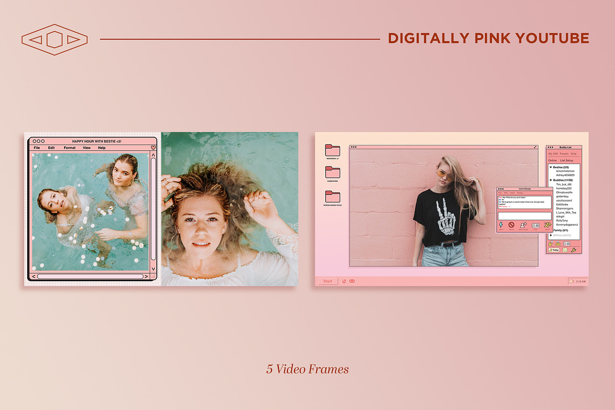 Digitally Pink Youtube Branding Kit, a Social Media Template by Tangerine Nation (Photo 13 of 16)
