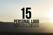 15 Personal Name Based Logo Template, a Branding & Logo Template by ORCA Creative Store (Thumbnail 1 of 5)