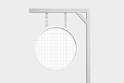 Hanging Round Signboard Mockup, a Product Mockup by graphypix (Thumbnail 4 of 4)