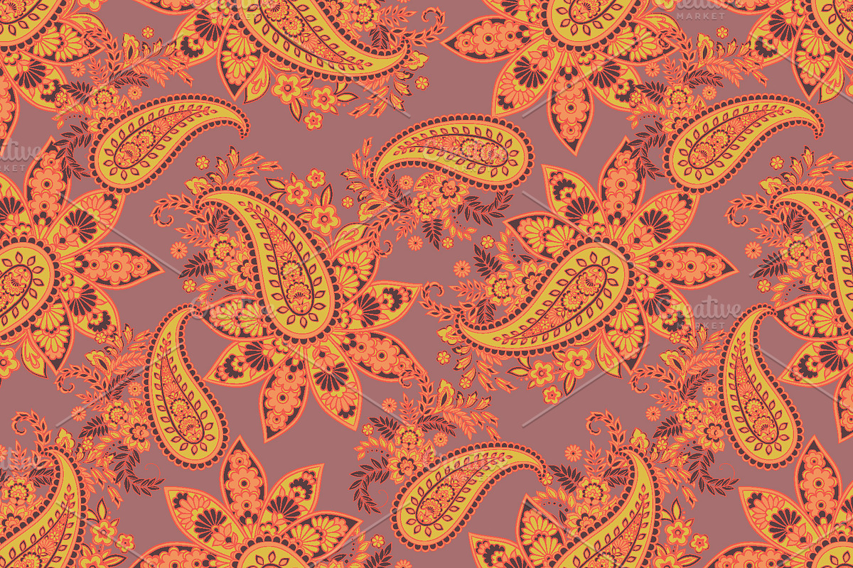 Paisley seamless fabric patterns, a Pattern Graphic by antalogiya (Photo 5 of 6)