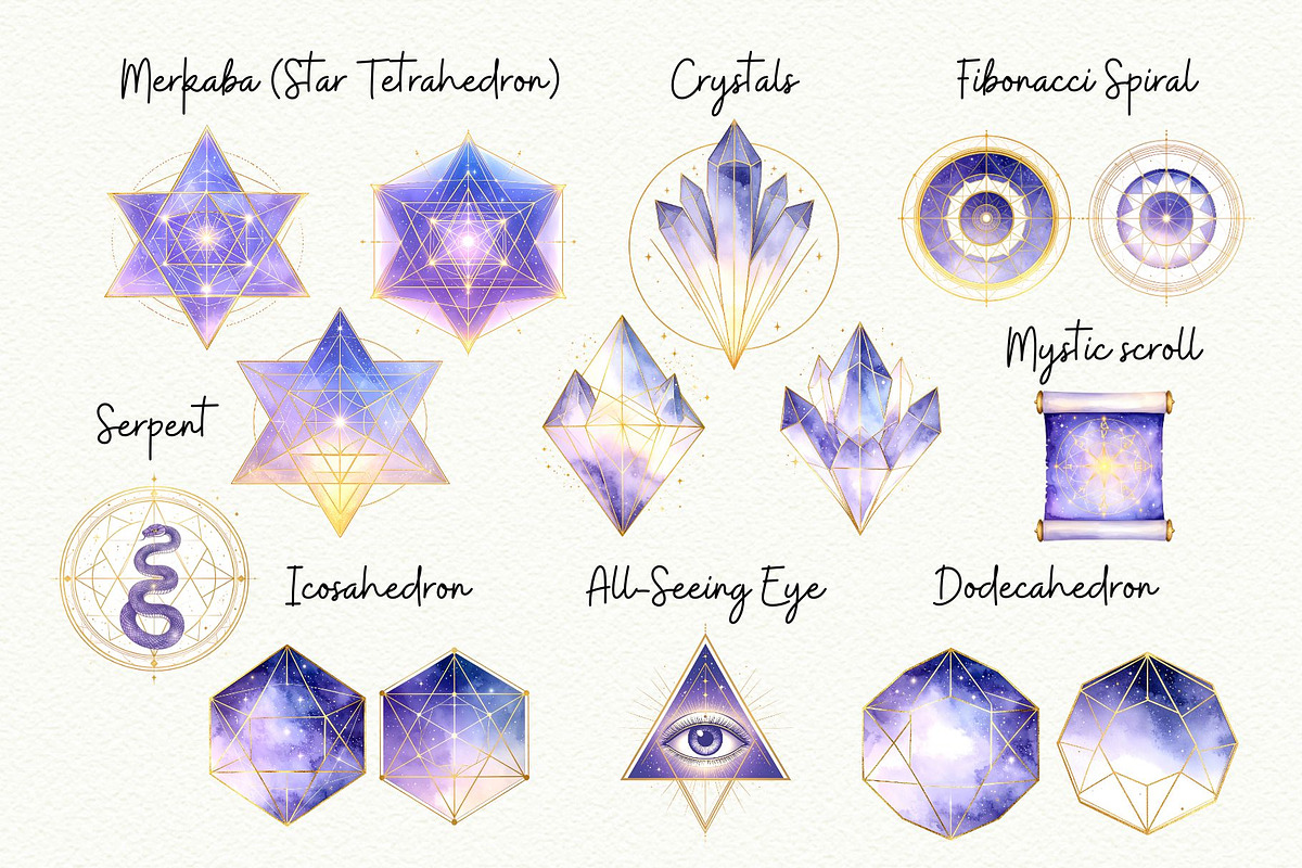 Celestial Sacred Geometry Clipart, an Object Graphic by Anna Design Studio (Photo 2 of 8)