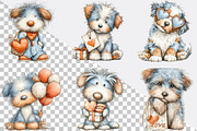 Whimsical Valentine Fluffy Dog Clipa, an Illustration by SVGArt (Thumbnail 2 of 8)