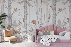 Wallpaper mockup Girl's room mockup