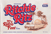 Ritchie Ritz - 70s Retro Font, a Script Font by ikiiko (Thumbnail 1 of 7)