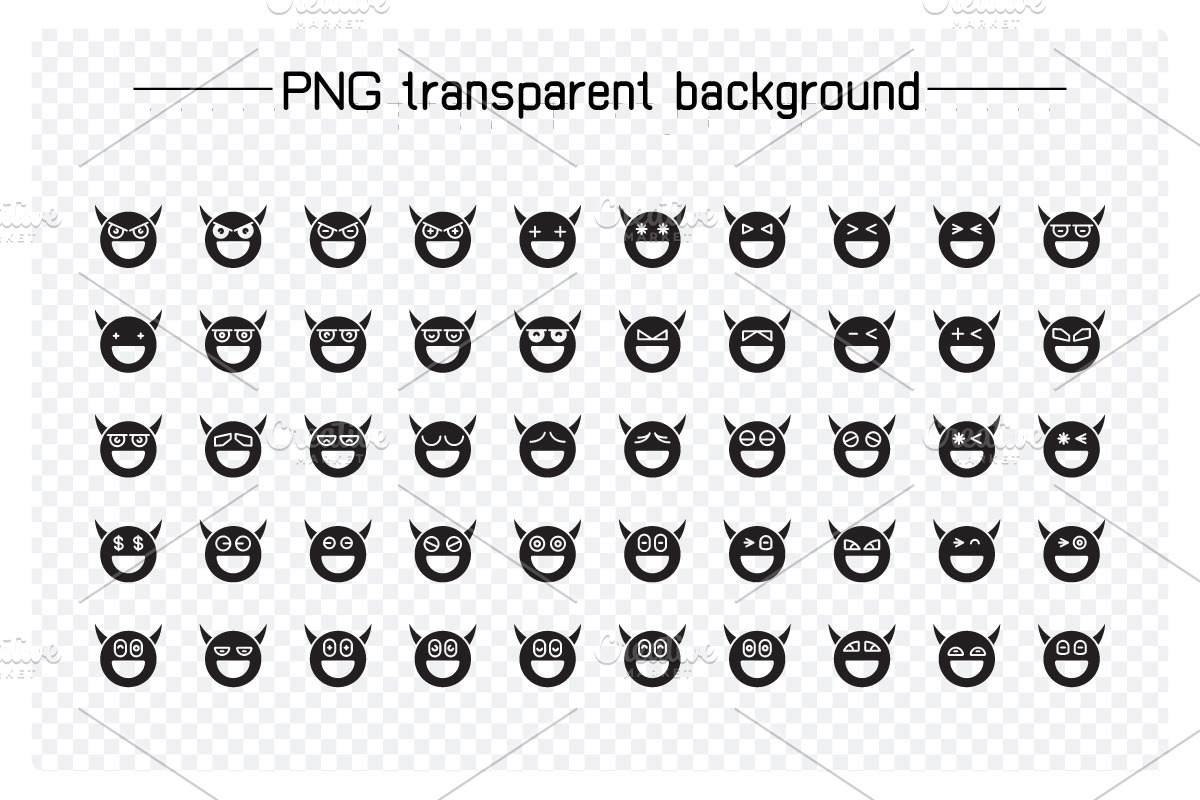 Smile Devil Emoticons Set, a Solid Icon by Designfour (Photo 3 of 7)