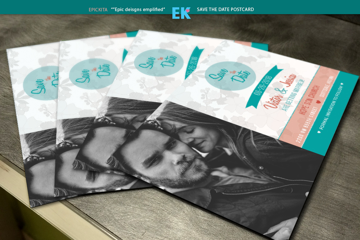 Save the Date Postcard Template, a Card Template by Epickita (Photo 4 of 4)