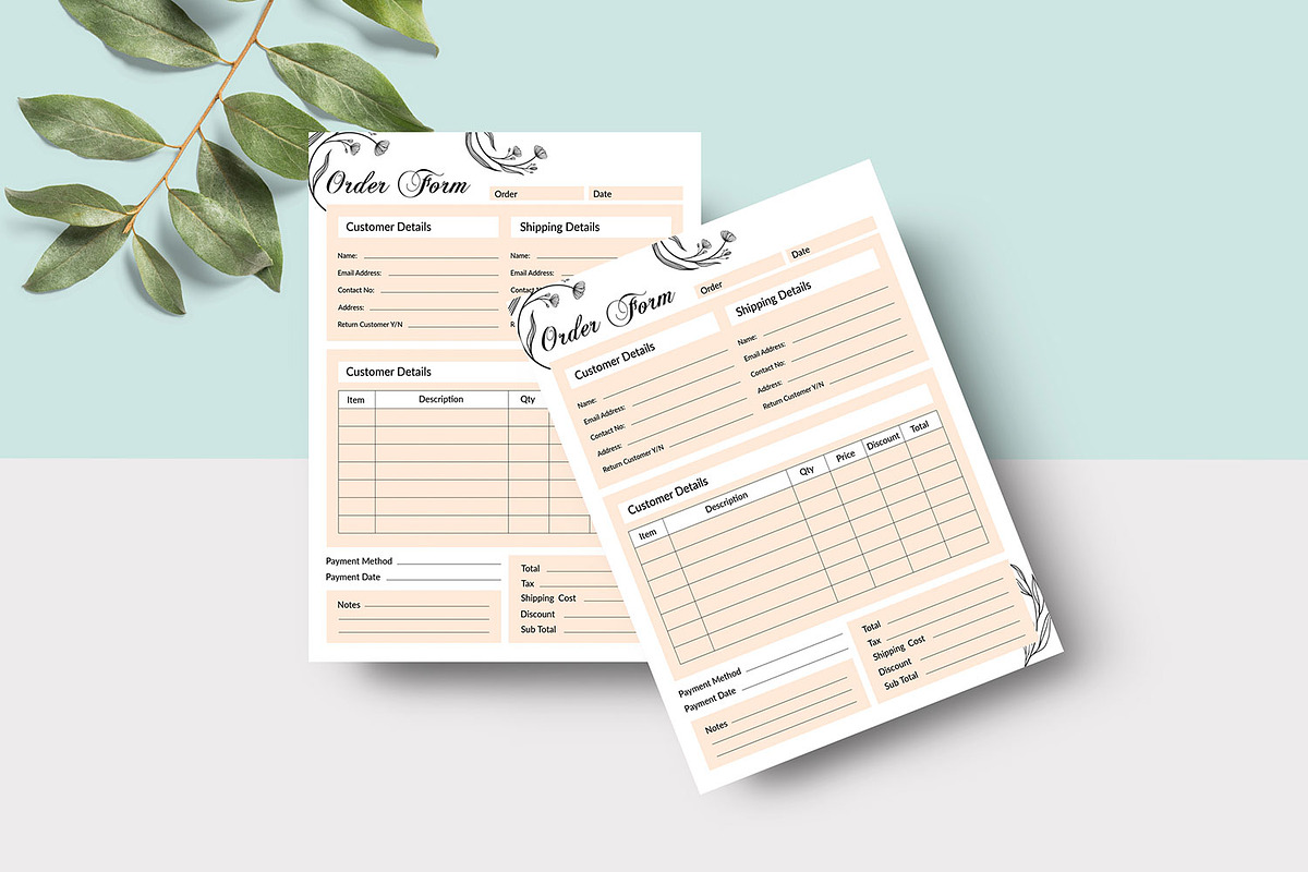 Order Form Template, a Stationery Template by Template Shop