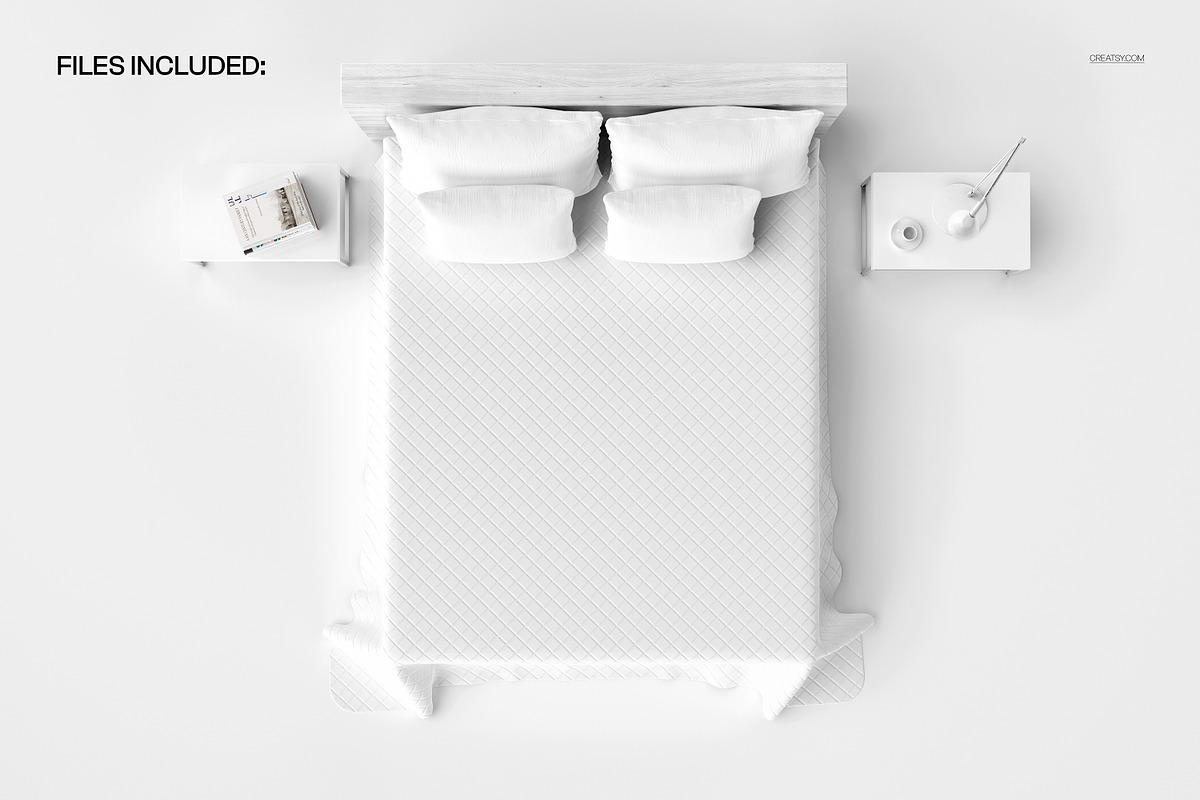 Quilted Bed Coverlet Mockup, a Household Mockup by creatsy2 (Photo 2 of 5)
