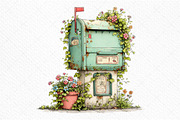 Whimsical Spring Mailbox Clipart, an Illustration by Craft Nest (Thumbnail 11 of 11)