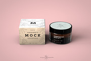 Amber Cosmetics Pot & Box Mock-Up, a Packaging Mockup by TSOBG (Thumbnail 5 of 21)