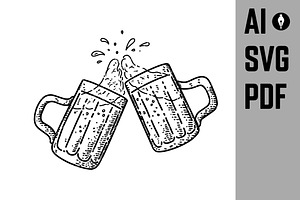 Illustration of beer mug, an Object Graphic by Vectorhight