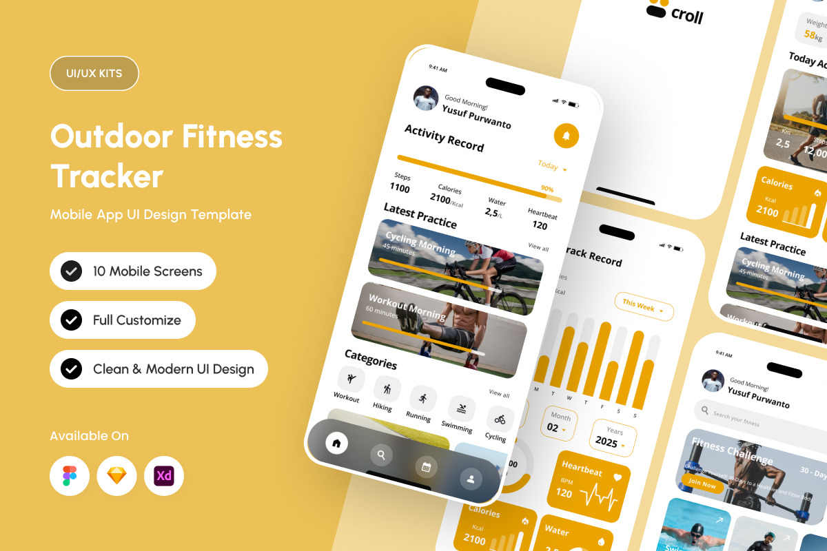 Croll - Fitness Tracker App Design