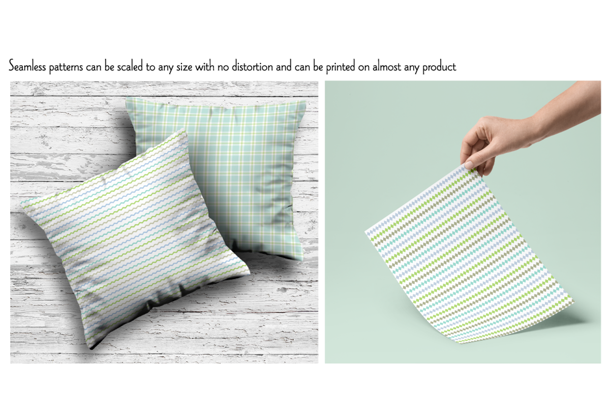 Seamless Blue Green Stripes & Plaids preview 2