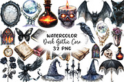Watercolor Dark Gothic Core Clipart, an Illustration by CraftArtStudio (Thumbnail 1 of 6)