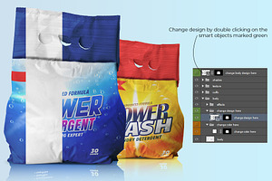 Washing Powder Bag Packaging Mockup