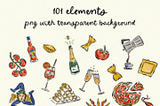 Italian Summer Watercolor Clipart, an Object Illustration by Teresa Art Store (Thumbnail 6 of 10)