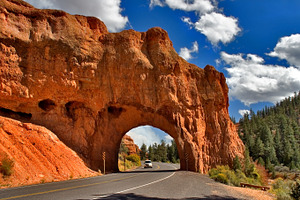 Red canyon utah featuring blue, canyon, and car