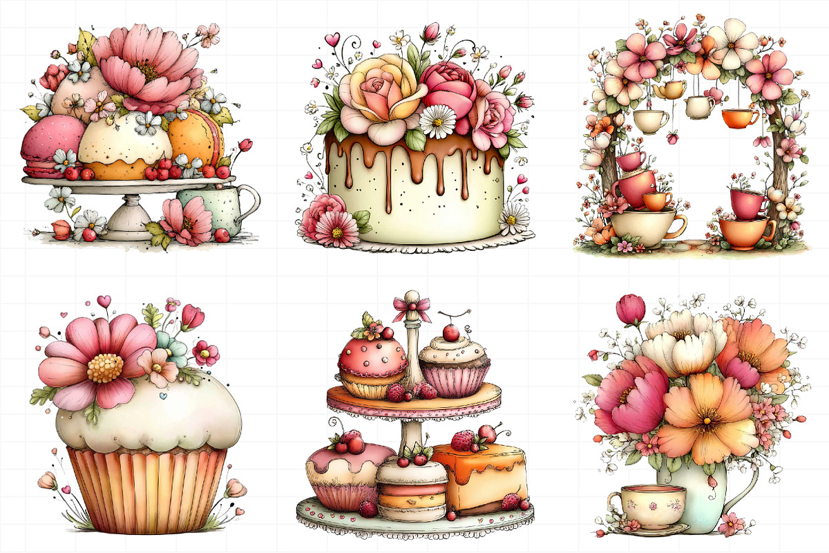 Summer Bridal Tea Party Set Clipart, an Illustration by Daily.Designs (Photo 6 of 6)