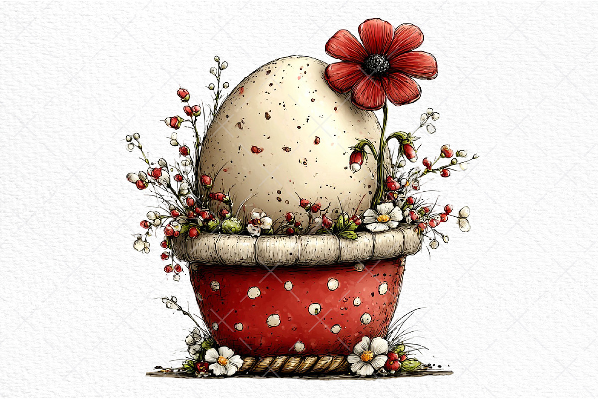 Whimsical Easter Basket Clipart, an Illustration by Craft Nest (Photo 9 of 11)