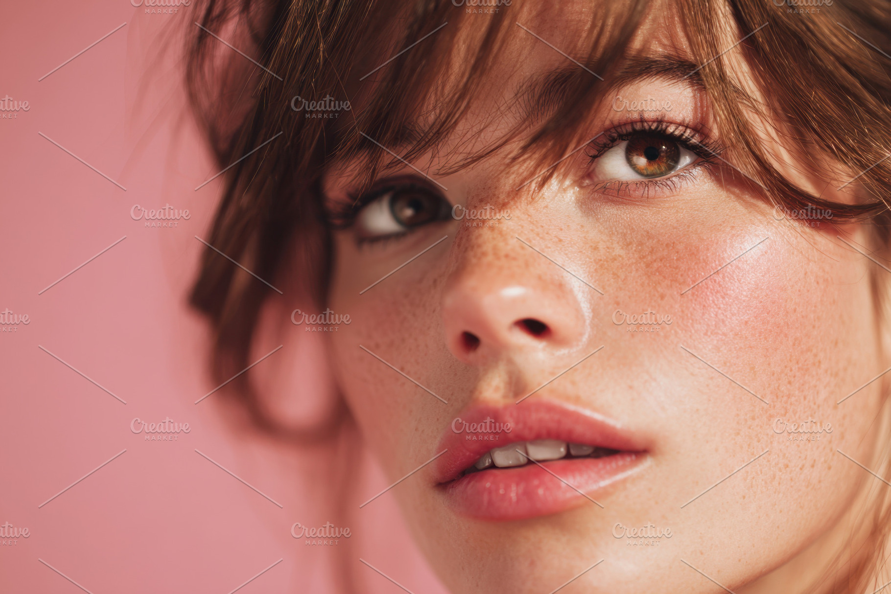 Close-up portrait of a smiling woman with freckles, a Person Photo by AlyaAnd
