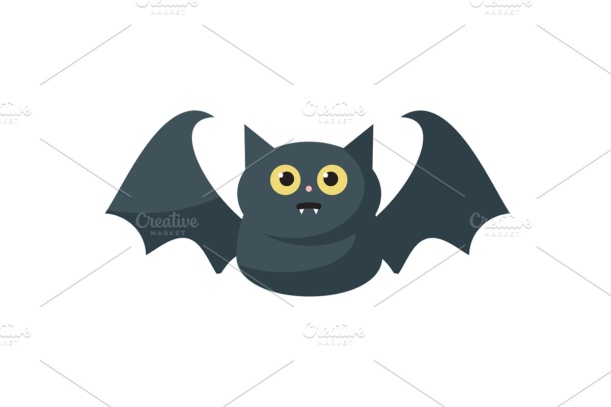 Bat vector halloween black vampire, an Animal Illustration by SiberianArt