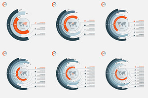 Set of circle infographic templates