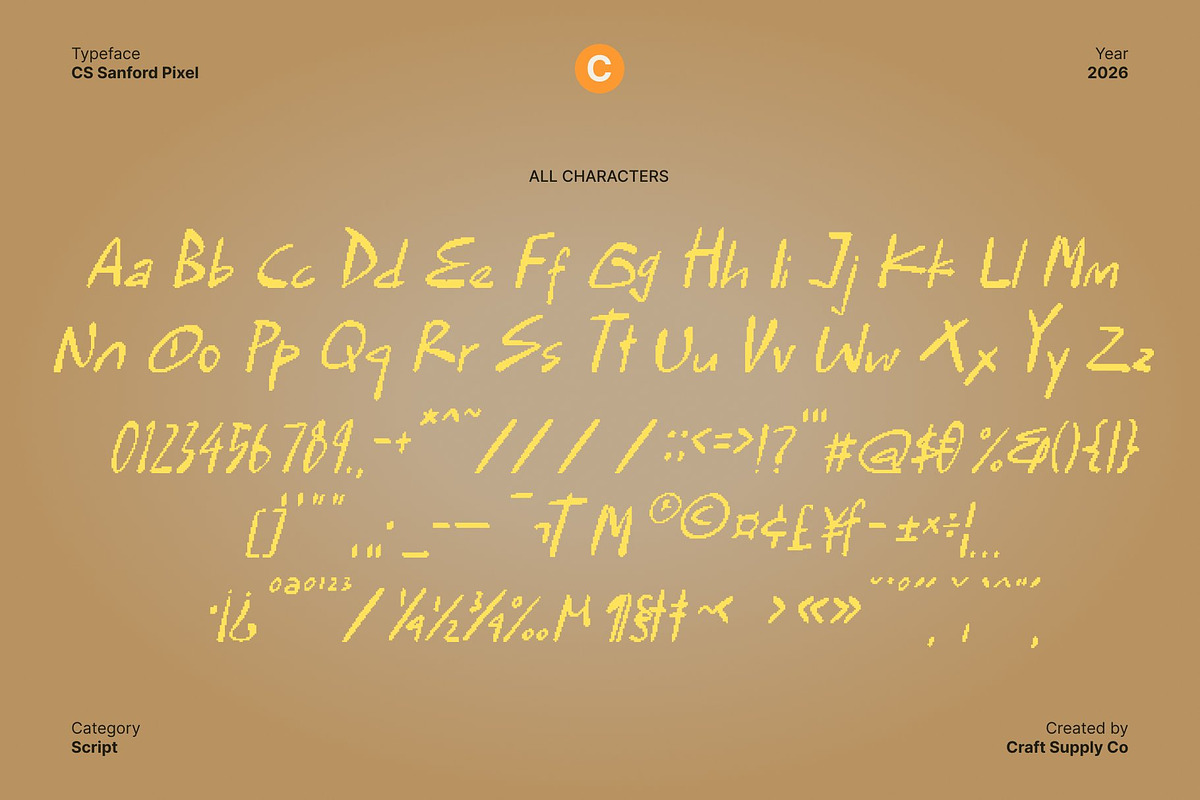 CS Sanford Pixel, a Handwritten Font by Craft Supply Co. (Photo 8 of 8)
