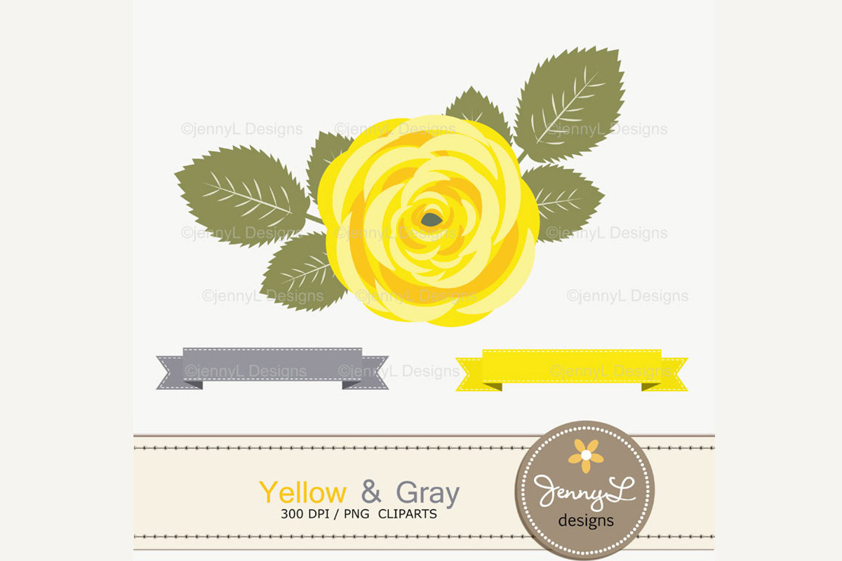 Yellow and Gray Digital Paper, a Pattern Graphic by JennyL Designs (Photo 2 of 3)