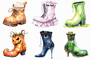 Watercolor Halloween Boots Clipart, an Illustration by Craft Nest (Thumbnail 2 of 6)