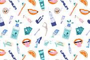 Tooth care set, patterns, banner, a Healthcare Illustration by PaperTrident (Thumbnail 7 of 7)