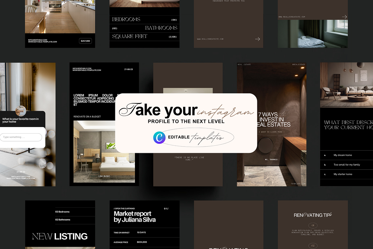 Real Estate Story Template Canva, a Social Media Template by Prapti Design