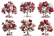 Quirky Valentine Day Tree Clipart, an Illustration by CraftArtStudio (Thumbnail 2 of 6)