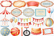 Watercolor Circus Clipart Set, an Illustration by CropUp Creative (Thumbnail 4 of 6)