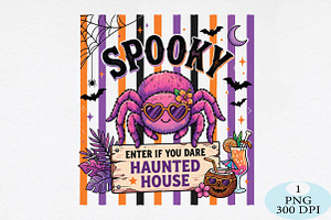 Spooky Spider Haunted House PNG, a Seasonal Illustration by Daily.Designs