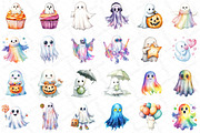 Vibrant Halloween Ghost Clipart, an Illustration by DreamPrint404 (Thumbnail 2 of 5)