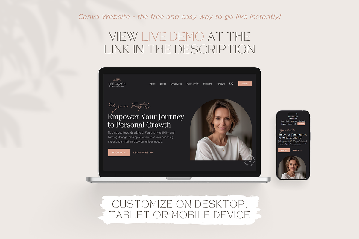Coaching Website Canva Template, a Landing Page Template by vectorocean (Photo 2 of 11)
