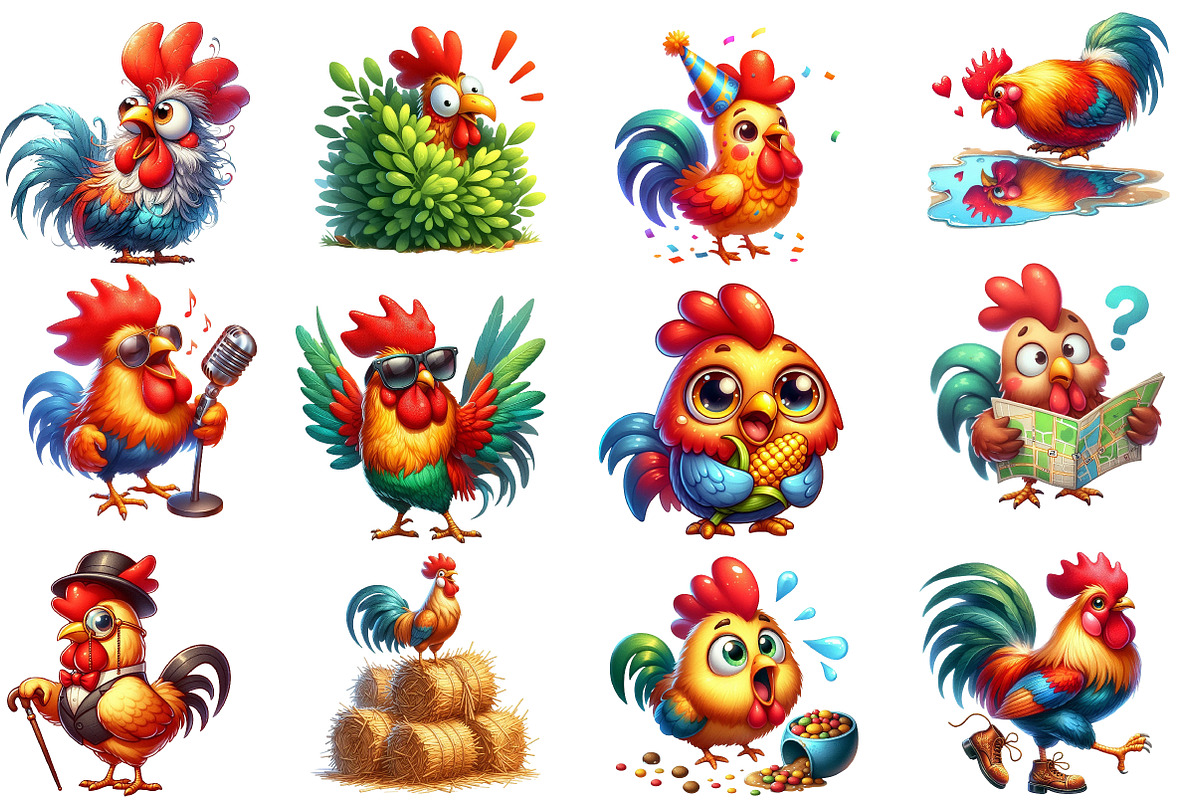 Funny Rooster Clipart, an Animal Illustration by Designworld (Photo 3 of 5)