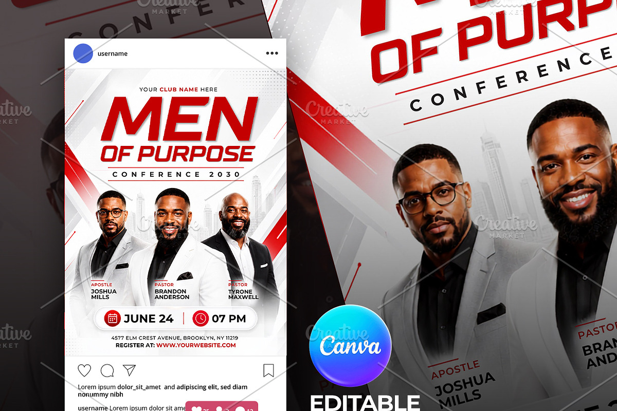 Mens Conference Flyer Template, a Social Media Template by Artonix (Photo 3 of 3)