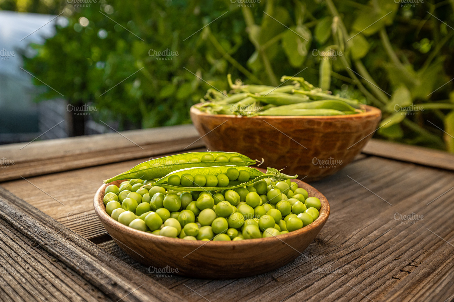 Freshly harvested green peas, a Photo by Grafvision photography