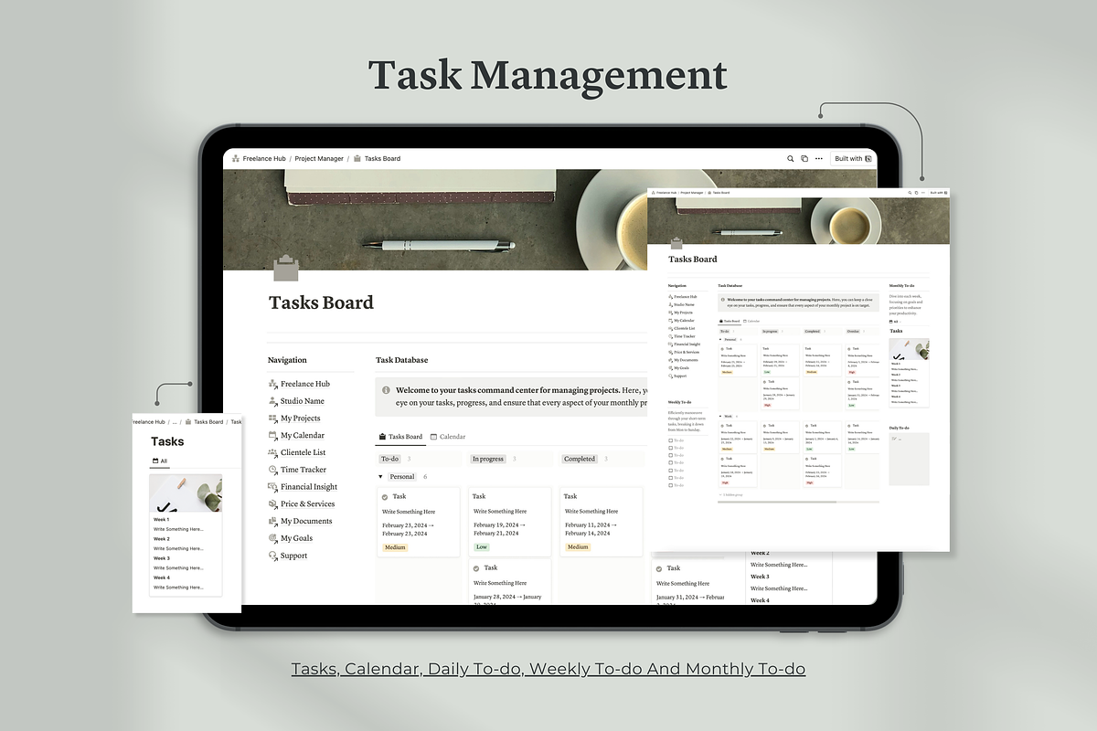 Notion Freelance Dashboard Hub, a Templates & Theme by Swyn.Studio (Photo 7 of 10)