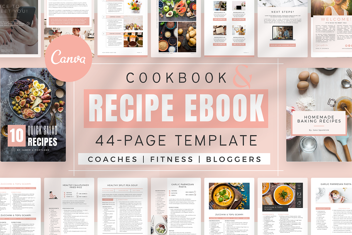 Recipe Book Template for Canva, a Brochure Template by Designs by Darowan (Photo 10 of 11)