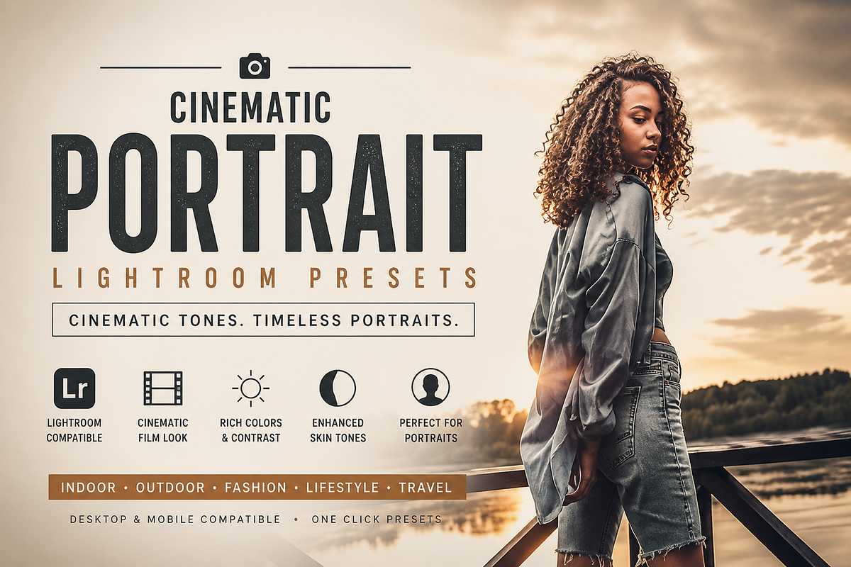 Cinematic Portrait Lightroom Presets, a Preset Add-On by AAA Presets (Photo 1 of 17)