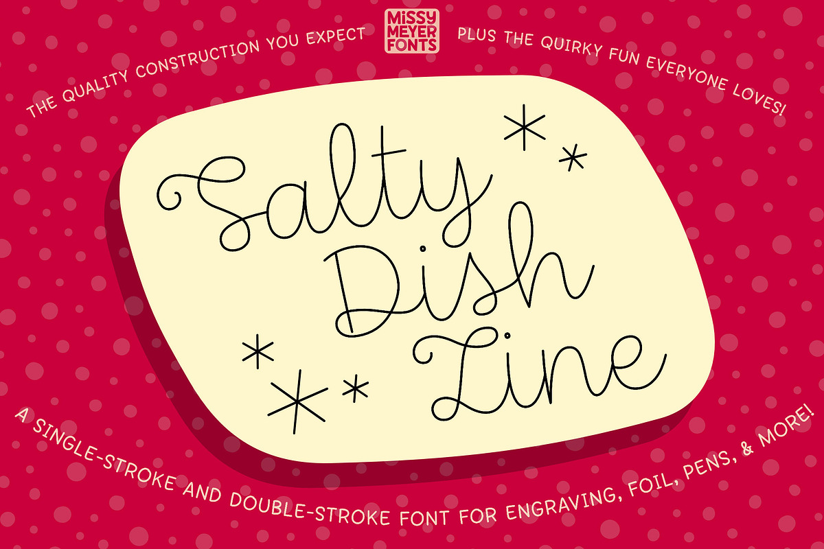 Salty Dish Line - single-line font, a Script Font by Missy Meyer (Photo 1 of 8)