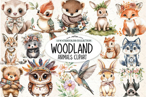 Charming Fairy Woodland Animals, an Illustration by Watercolor design