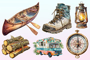 Summer Camping Clipart, a Graphic by CitraGraphics (Thumbnail 2 of 4)
